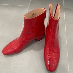 J Crew Cap-toe ankle boots in patent leather J9989 Size 9